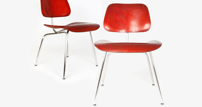 Eames Herman Miller Miller DCM Red Chairs