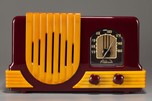 Addison 2 ’Waterfall’ Catalin Art Deco Radio in Maroon + Yellow