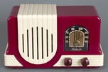 Addison 2 ’Waterfall’ Plaskon Radio in Rare Raspberry with Ivory Trim