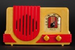 Catalin Addison 2 ’Waterfall’ Art Deco Radio in Yellow + Red