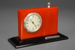 Striking Red and Black Catalin Deco Clock Lighter Combo