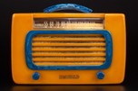 DeWald Catalin Radio 561 ’Jewel’ in Butterscotch + Blue - RARE