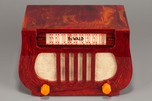 DeWald A-501 ’Lyre’ Catalin Radio in Marbleized Oxblood Red