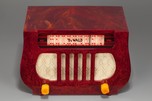 Marbleized Oxblood Red DeWald A-501 ’Lyre’ Catalin Radio