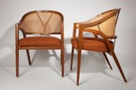 Pair of Fine + Early Edward Wormley for Dunbar ”Y” Back Captains Chairs