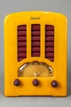 Emerson BT-245 Catalin ”Tombstone” Radio in Yellow + Plum