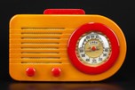 FADA 1000 Catalin Radio in Yellow with Bright Red -  ’Bullet’