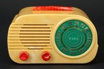 FADA 845 ”Cloud” Art Deco Radio in Yellow + Red Bakelite