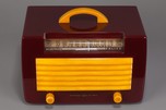 General Electric L-572 Catalin Radio in Maroon + Butterscotch