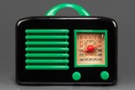 General Television Radio in Jet Black Bakelite + Bright Green Trim