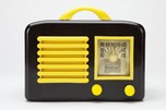 General Television Art Deco Black + Yellow Bakelite Radio