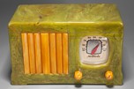 Catalin Motorola 52 ’Vertical Grill’ Radio - Marbleized Green + Yellow
