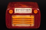 Sentinel 284 ’Wavy Grill’ Catalin Radio in Oxblood Red and Yellow