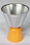 Revere EMPIRE Cocktail Cups by William Archibald Welden Chrome + Yellow Bakelite