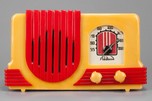 Addison 2 ’Waterfall’ Catalin Radio in Light Yellow + Red