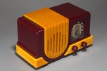 Addison 2 ’Waterfall’ Catalin Art Deco Radio in Maroon + Yellow