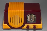 Addison 2 ’Waterfall’ Catalin Art Deco Radio in Maroon + Yellow