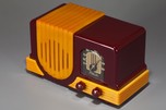 Addison 2 ’Waterfall’ Catalin Art Deco Radio in Maroon + Yellow