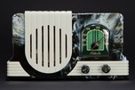 Addison 2  Bakelite Radio in Marbled Navy Blue + White Art Deco