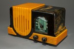 Addison 2 &rdquo;Waterfall&rdquo; Catalin Art Deco Radio in Dark Green + Butterscotch