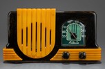 Addison 2 ”Waterfall” Catalin Art Deco Radio in Dark Green + Butterscotch