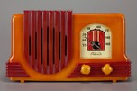 Addison 2 ’Waterfall’ Catalin Art Deco Radio in Yellow + Raspberry