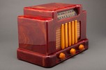 Red + Yellow Catalin Art Deco Addison 5 &rdquo;Courthouse&rdquo; Radio