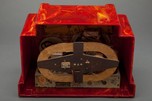 Red + Yellow Catalin Art Deco Addison 5 ”Courthouse” Radio