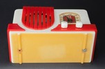 Addison 2 ”Waterfall” Catalin Art Deco Radio in Alabaster + Red