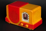 Addison 2 ’Waterfall’ Catalin Art Deco Radio in Yellow + Red