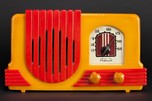 Addison 2 ’Waterfall’ Catalin Art Deco Radio in Yellow + Red