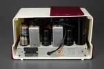 Addison 2 &rsquo;Waterfall&rsquo; Plaskon Radio in White with Raspberry Trim - Rare