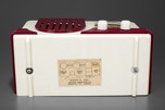 Addison 2 &rsquo;Waterfall&rsquo; Plaskon Radio in White with Raspberry Trim - Rare