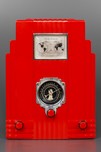 Air King &rsquo;Skyscraper&rsquo; Radio Model 66 in Red Plaskon- Harold Van Doren