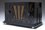 Tom Thumb Jr. Art Deco Black Bakelite + Chrome Radio