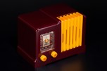 Arvin 532 Catalin Radio in Maroon/Merlot with Yellow Trim