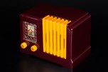 Arvin 532 Catalin Radio in Maroon/Merlot with Yellow Trim