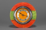 Great 3-Color Laminated Catalin Bakelite Clock