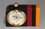Great and Rare LUX Catalin Bakelite Tri-Color Clock