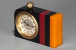 Great and Rare LUX Catalin Bakelite Tri-Color Clock