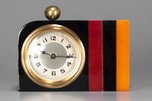 Great and Rare LUX Catalin Bakelite Tri-Color Clock