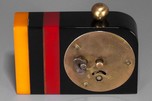 Great and Rare LUX Catalin Bakelite Tri-Color Clock