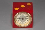 Catalin Bakelite New Haven ’Dice’ Clock - Red with Yellow