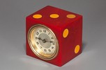 Catalin Bakelite New Haven ’Dice’ Clock - Red with Yellow