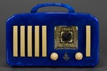 Bright Lapis Blue Catalin Emerson EP-375 &rsquo;5+1&rsquo; Radio w/ Handle - Incredible