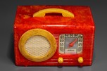 Striking Red Highly Swirled Motorola 50XC Catalin &rsquo;Circle-Grille&rsquo; Radio
