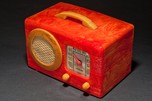 Catalin Motorola Radio 50XC-1 ”Circle-Grille” - Marbleized Red + Yellow