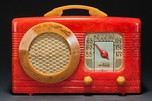 Catalin Motorola Radio 50XC-1 &rdquo;Circle-Grille&rdquo; - Marbleized Red + Yellow