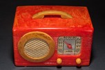 Catalin Motorola Radio 50XC-1 ”Circle-Grille” - Marbleized Red + Yellow