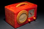 Catalin Motorola Radio 50XC-1 ”Circle-Grille” - Marbleized Red + Yellow